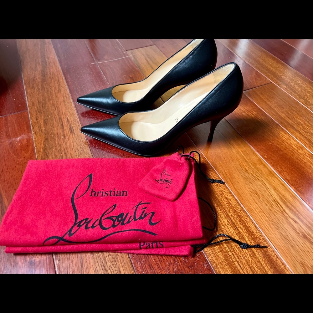 CHRISTIAN LOUBOUTIN Clare 80 black nappa pumps